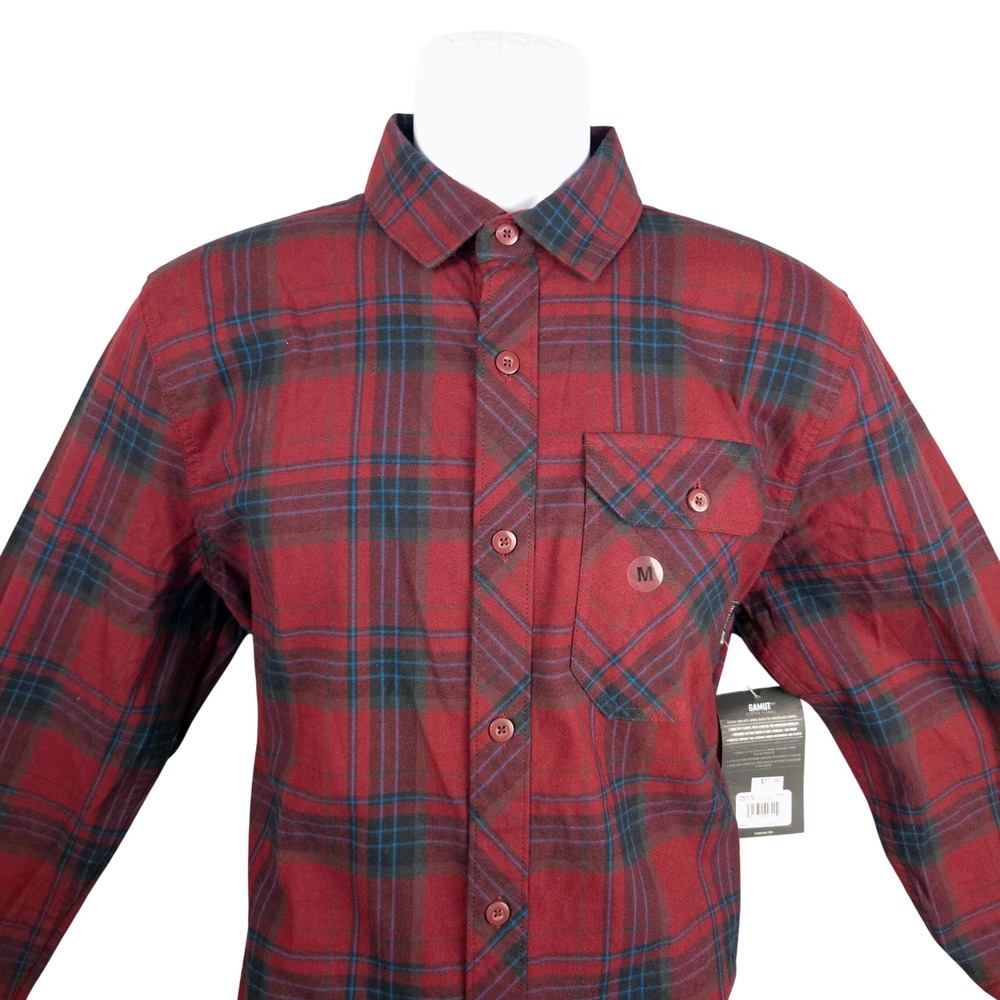 Fox Racing Gamut Stretch Flannel Shirt Mens Medium Cranberry Red Plaid 23890-627